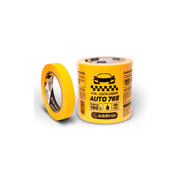 Fita Crepe 24mmx40m 765 Automotiva Profissional Amarela Adelbras - Ref.1621000003