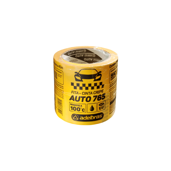Fita Crepe 48mmx40m 765 Automotiva Profissional Amarela Adelbras - Ref.1621000002
