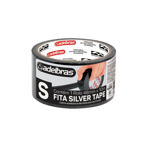 Fita Silver Tape 48x10 Preta Adelbras - Ref.0803080004