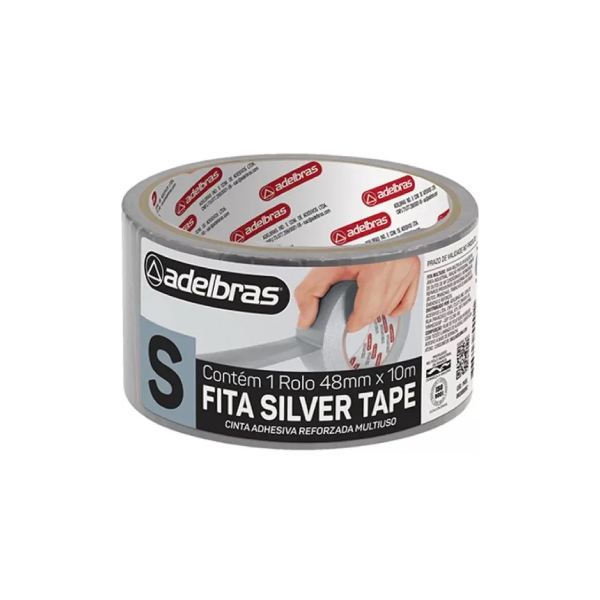 Fita Silver Tape 48x10 Prata Adelbras - Ref.0803080002