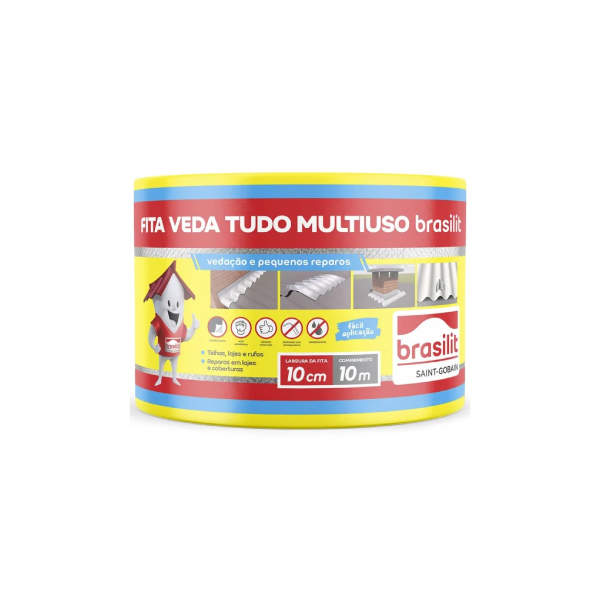 Fita Impermeabilizante Aluminio Multiuso Vedatudo 10cm 10m Brasilit - Ref.0802.00089.0010PC