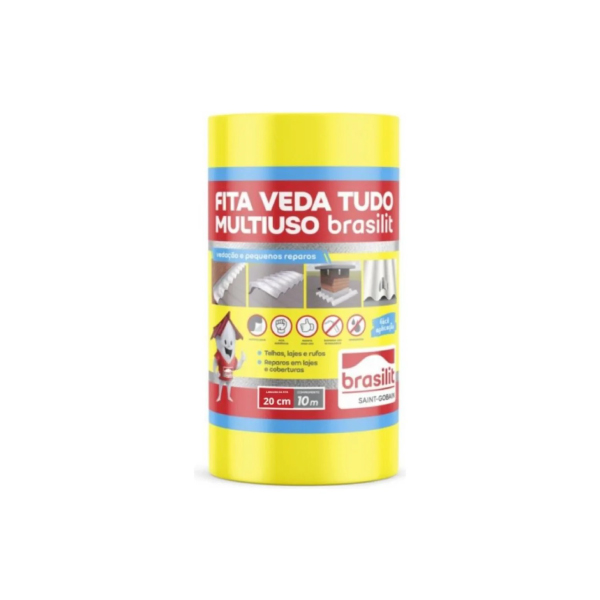 Fita Impermeabilizante Aluminio Multiuso Vedatudo 20cm 10m Brasilit - Ref.0802.00089.0020PC