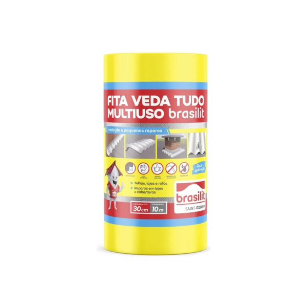 Fita Impermeabilizante Aluminio Multiuso Vedatudo 30cm 10m Brasilit - Ref.0802.00089.0030PC