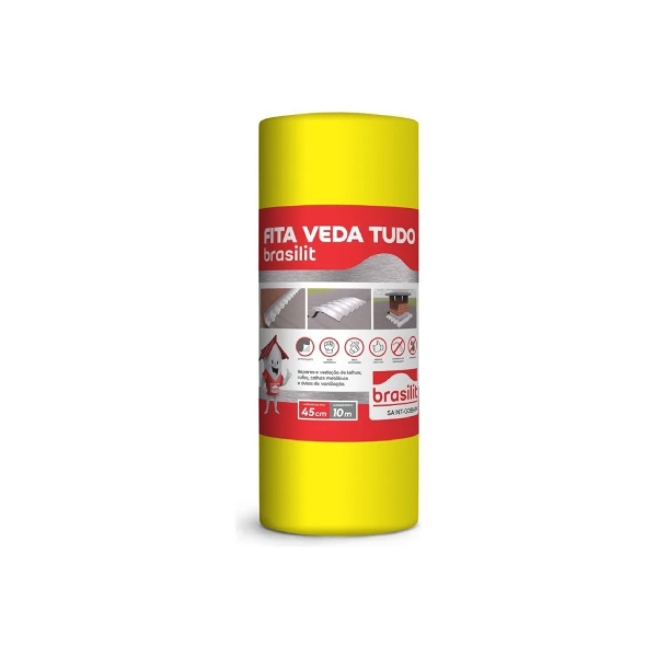 Fita  Impermeabilizante Aluminio Multiuso Vedatudo 45cm 10m Brasilit - Ref.0802.00089.0045PC