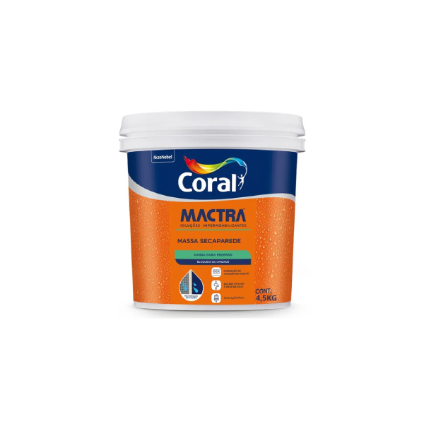 Massa Imper Seca Parede Rodape 4,5kg Coral Mactra - Ref.5944912