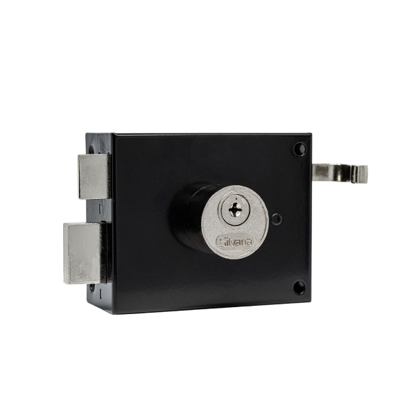 Fechadura Sobrepor Portão Fort Tetra Preta Silvana - Ref.90004
