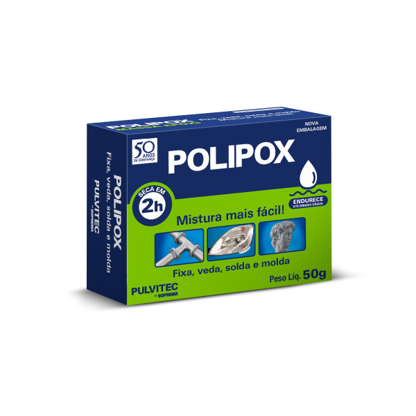 Cola Epoxi Polipox 50g Pulvitec - Ref.BDA004