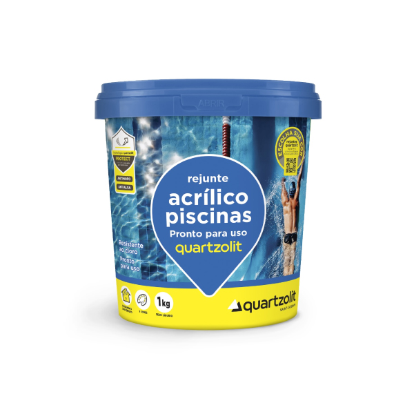 Rejunte Acrilico Piscina Cinza Platina Bd 1kg Quartzolit - Ref.0761.00020.0006CX