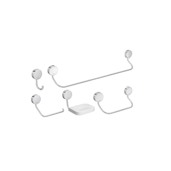 Kit Acessórios P/Banheiro 5pcs Inox Cromada Net Deca - Ref.2000.C01