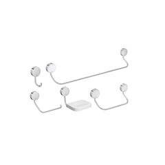 KIT ACESSÓRIOS P/BANHEIRO 5PCS INOX CROMADA NET DECA - Ref.2000.C01
