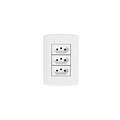 TOMADA EMBUTIR 20A TRIPLA MODULAR BRANCA PLUZIE - Ref.7216