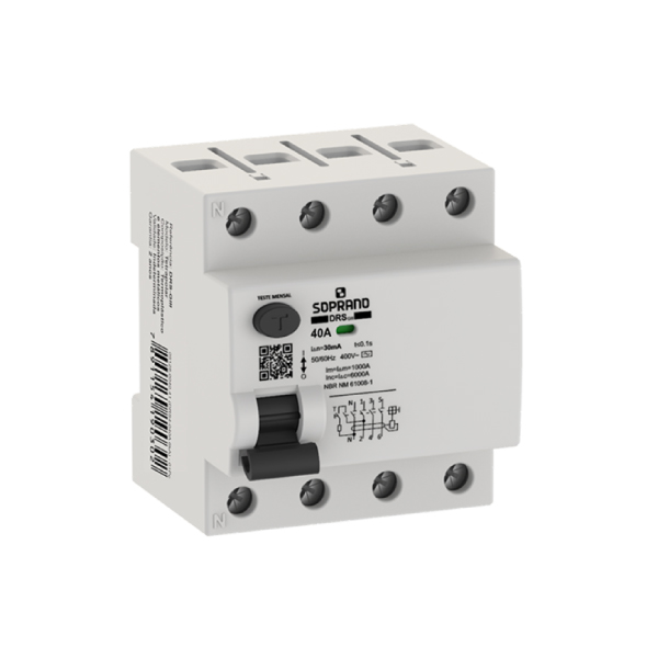 Disjuntor Residual Dr 4p 3p+N 40a 6ka Soprano - Ref.05128.0040.41