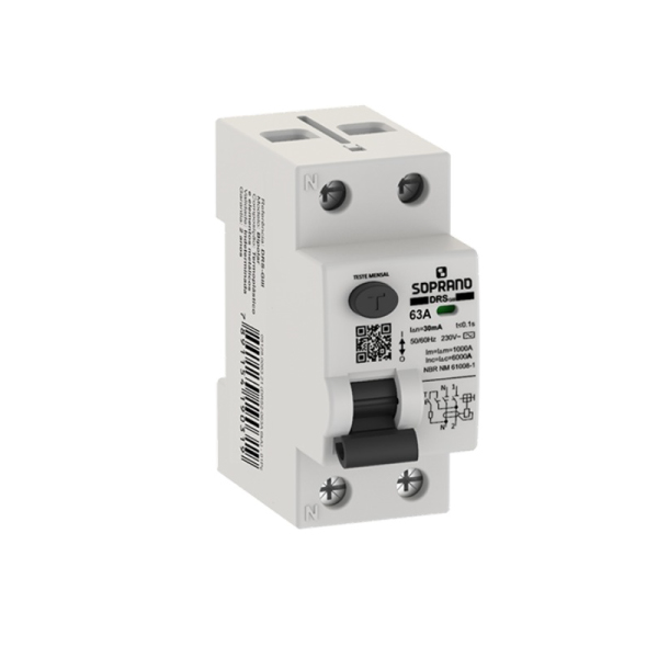 Disjuntor Residual Dr 2p 1p+N 63a 6ka Soprano - Ref.05128.0063.21