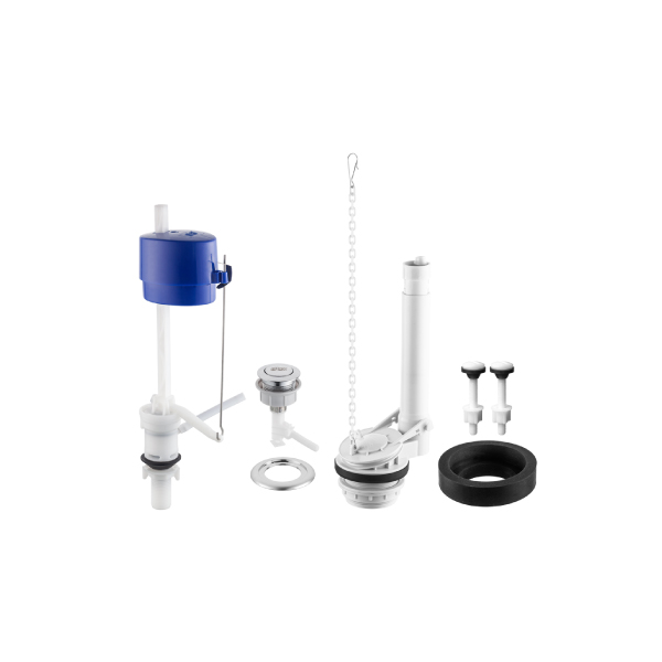 Mecanismo Universal Completo P/Caixa Acoplada Acionador Cromado Herc - Ref.1000000770