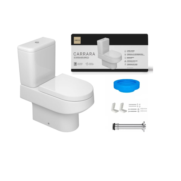 Kit Completo Bacia+Caixa+Acessórios Carrara 3/6l Branco Deca - Ref.KP.606.17