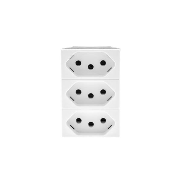 Módulo 3 Tomadas 10a Branca Borne Automático Pial Plus+ - Ref.615043BC
