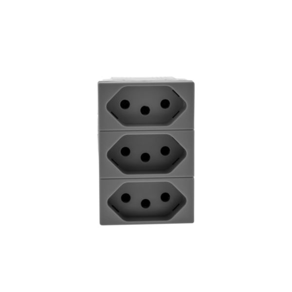 Modulo 3 Tomadas 10a Cinza Borne Automático Pial Plus+ - Ref.615043CZ