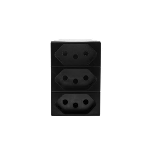 Módulo 3 Tomadas 10a Preta Borne Automático Pial Plus+ - Ref.615043PT