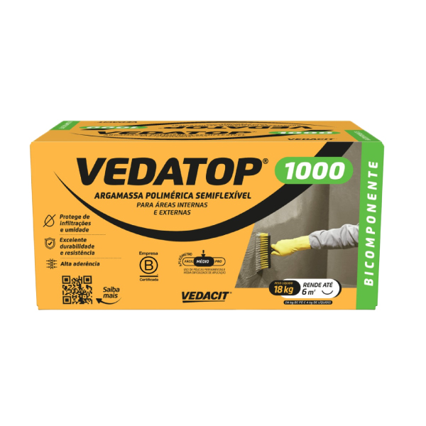 Argamassa Impermeável Vedatop 1000 Bicomponente 18kg Vedacit - Ref.112872