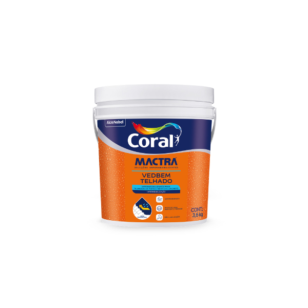 Impermeabilizante para Telhado Vedbem 3,6kg Coral Mactra - Ref.5859524