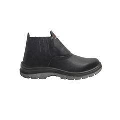 BOTINA COURO ELÁSTICO BIDEN PRETA C/ BICO PVC 45 CARTOM - Ref.004754