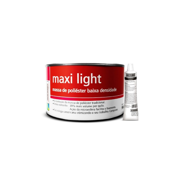 Massa Poliester Bi-Comp Maxi Light A+B 900g Maxi Rubber - Ref.1MG025