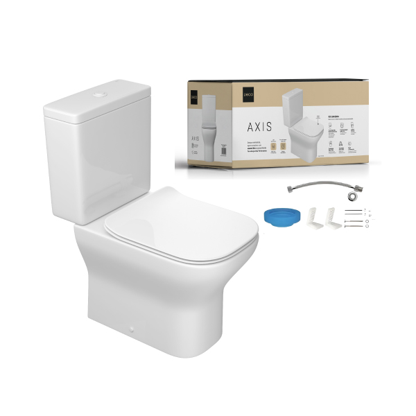 Kit Completo Bacia+Caixa+Acessórios Axis 3/6L Branco Deca - Ref.KP.470.SL.17