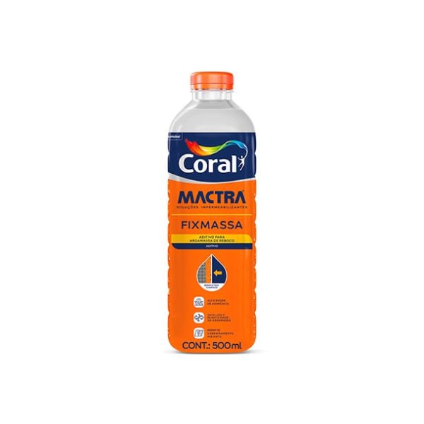 Aditivo Plastificante para Argamassa Alta Performance Fixmassa 500ml Coral Mactra - Ref.5859598