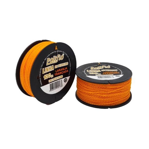Linha Pedreiro Trançada 100m Polifio Laranja Unifio - Ref.7898090990133