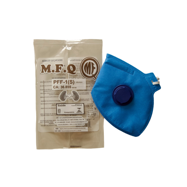 Mascara Proteção Pff1 Dobrável C/Válvula Azul MFQ - Ref.2