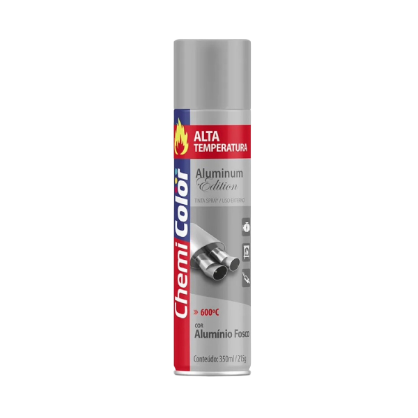 Tinta Spray Alta Temperatura Alumínio 350ml Chemicolor - Ref.0680097