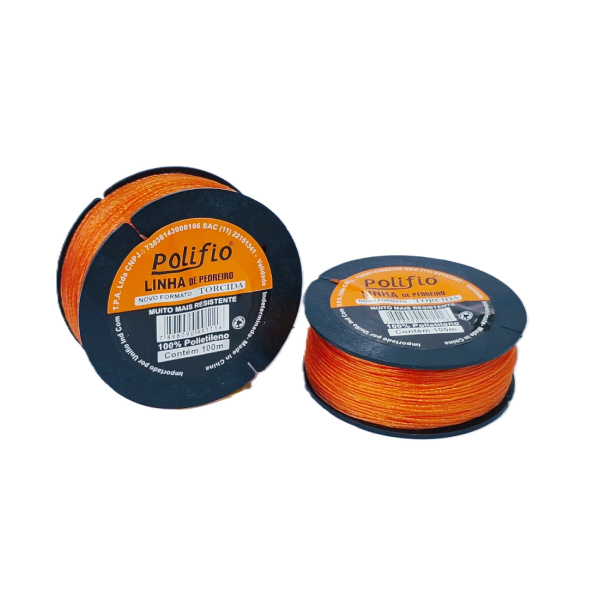 Linha Pedreiro Torcida 100m Polifio Laranja Unifio - Ref.7898090991116