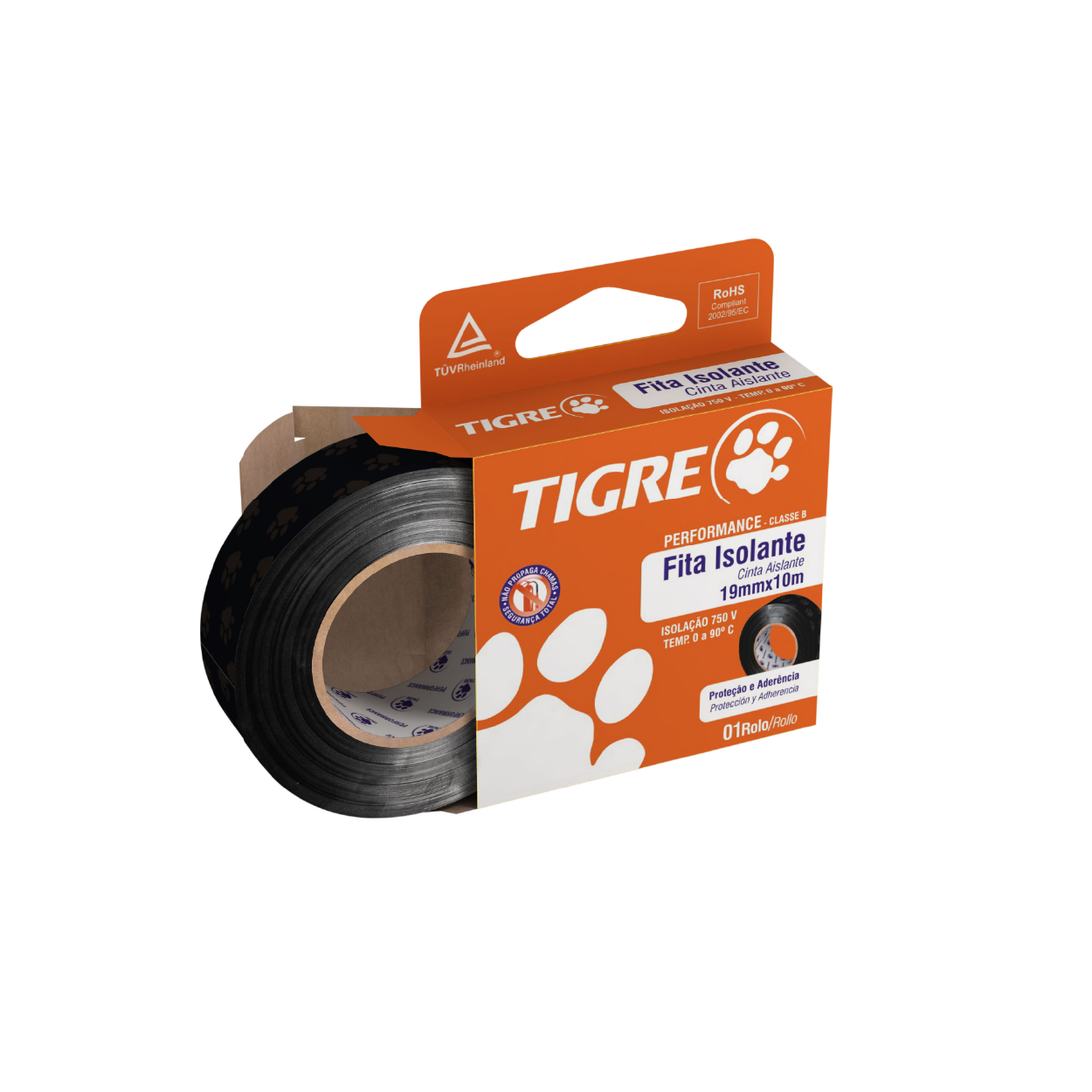 Fita Isolante Preta 20Mx19Mm Performance Tigre - Ref.54502559