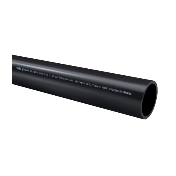 Tubo Pvc Eletroduto Soldável 40Mm 3M Tigre - Ref.14130403