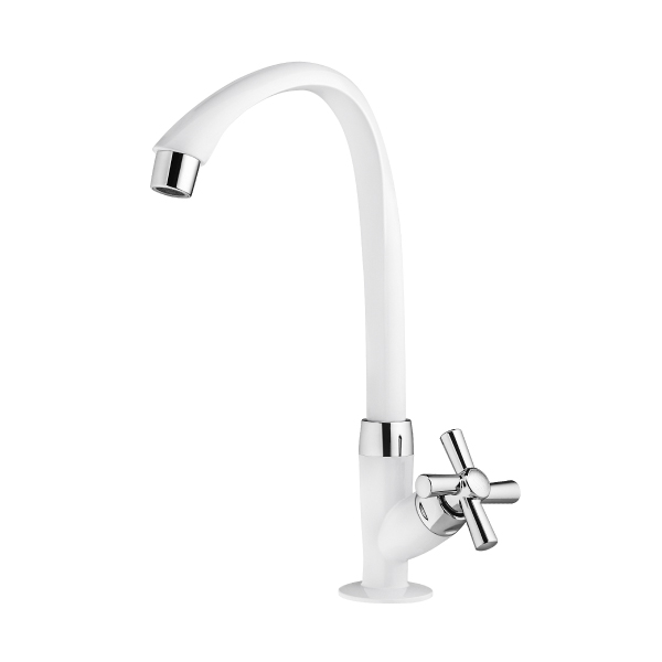 Torneira Cozinha Mesa Bica Alta Móvel Cross Branca Cromada Tigre - Ref.300000465