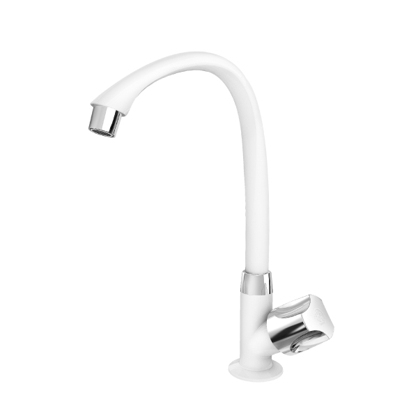 Torneira Cozinha Mesa Bica Alta Móvel Orbe Branca Cromada Tigre - Ref.300000462