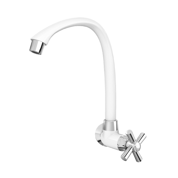 Torneira Cozinha Parede Bica Alta Cross Branca Cromada Tigre - Ref.300000471