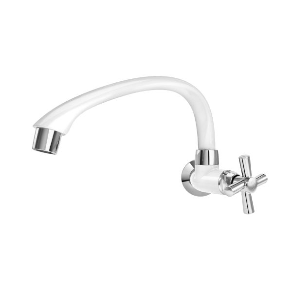 Torneira Cozinha Parede Bica Horizontal Cross Branca Cromada Tigre - Ref.300000477