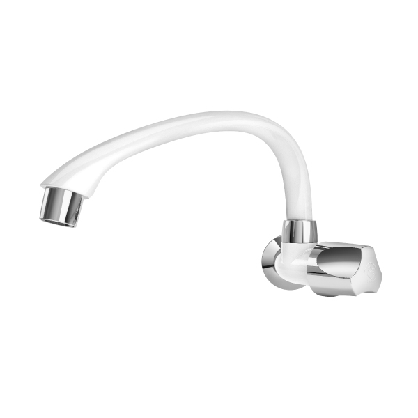 Torneira Cozinha Parede Bica Horizontal Orbe Branca Cromada Tigre - Ref.300000474