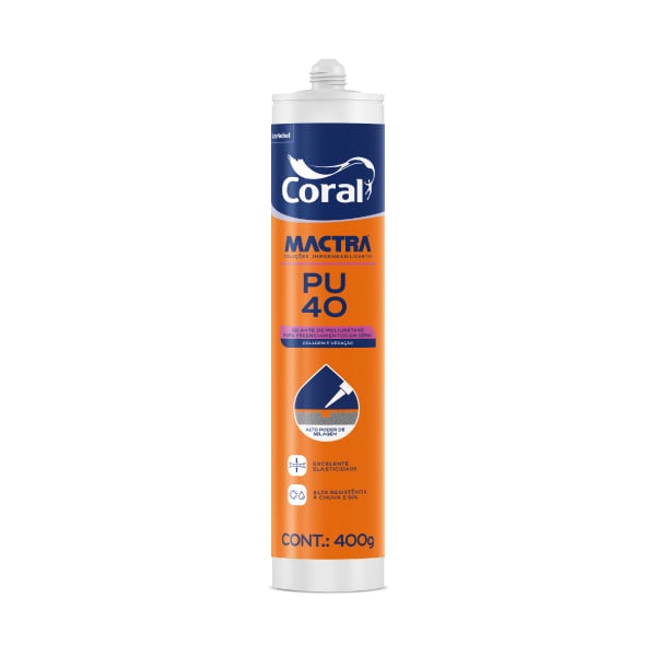 Adesivo Selante Pu40 Cinza 400g Coral Mactra - Ref.5981294