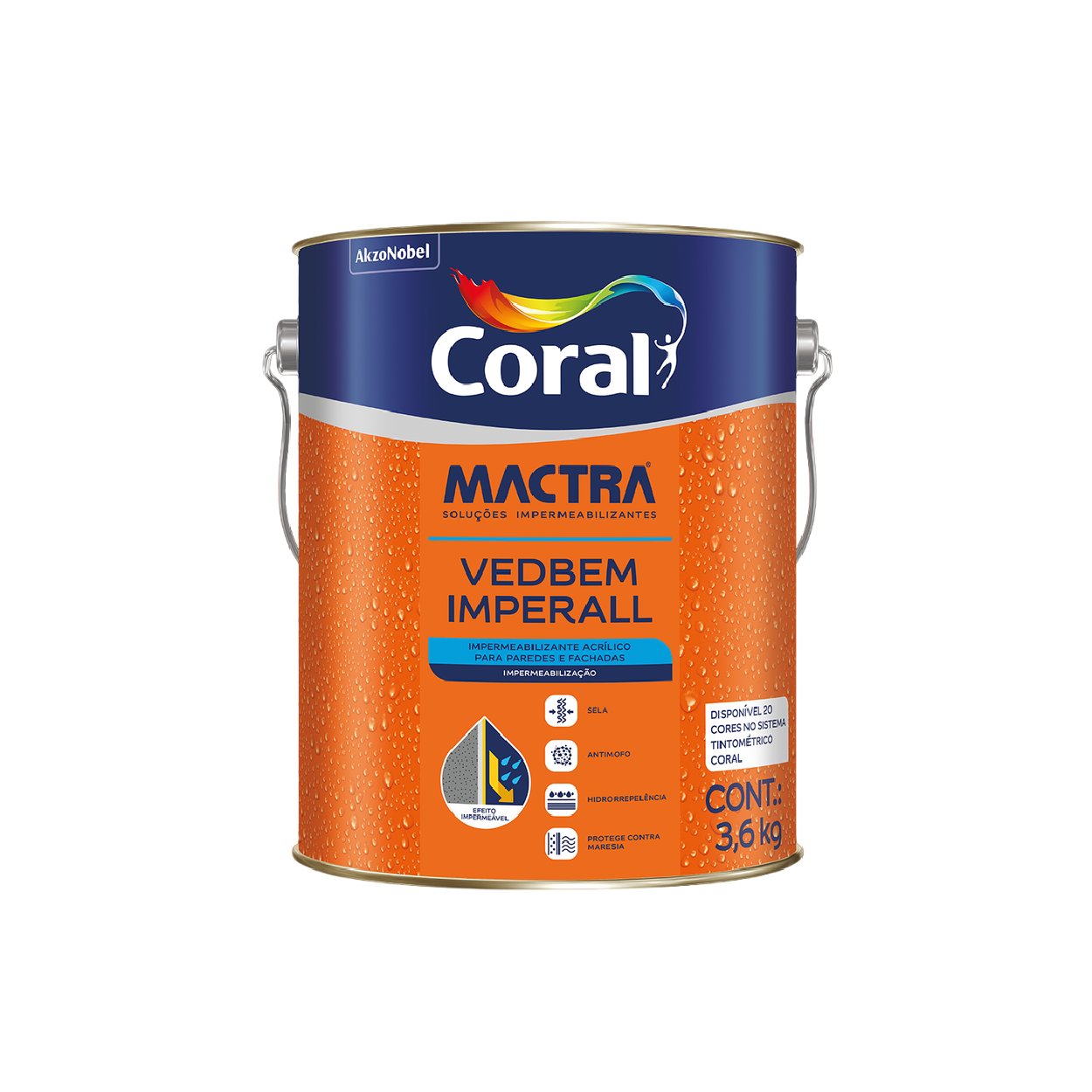 Tinta Impermeabilizante Parede Vedbem Imperall Branco 3,6kg Coral Mactra - Ref.9070592