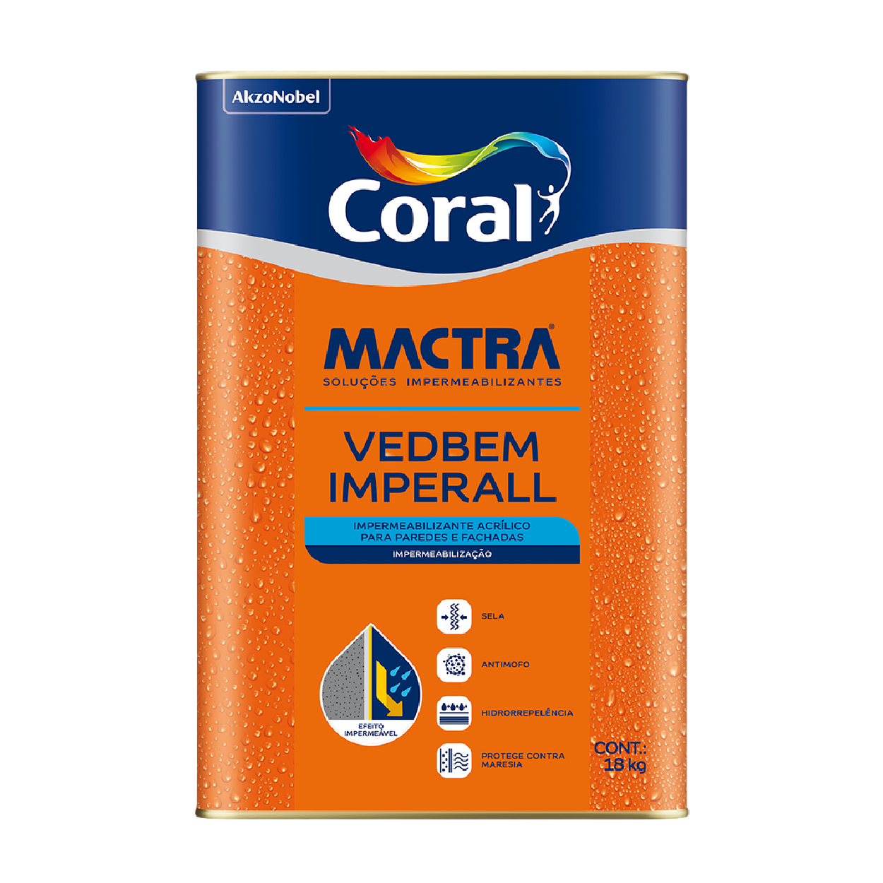 Tinta Impermeabilizante Parede Vedbem Imperall Branco 18kg Coral Mactra - Ref.9063373
