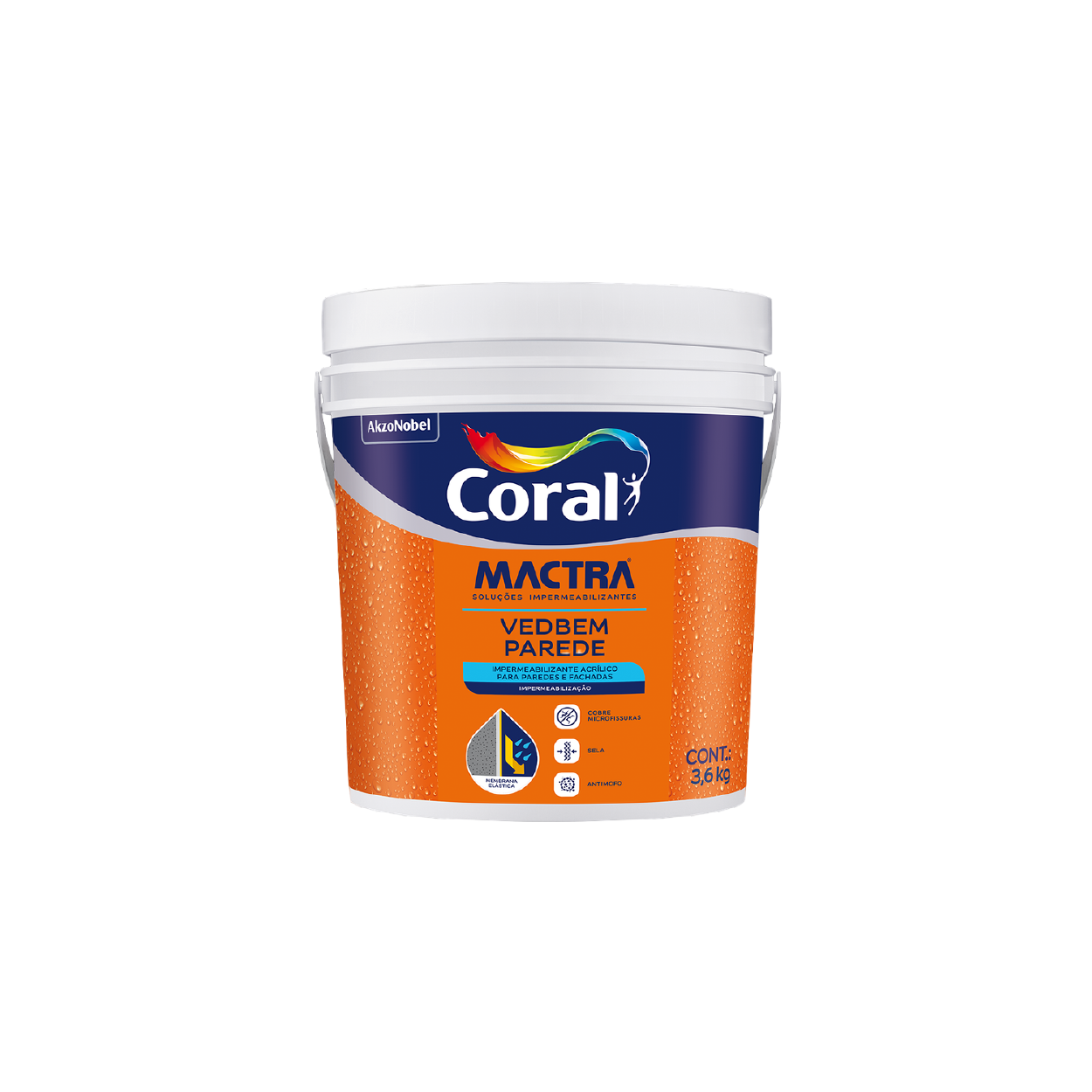 Tinta Impermeabilizante Parede Vedbem Branco 3,6kg Coral Mactra - Ref.9070594