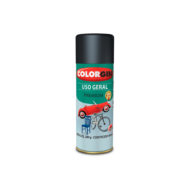 Tinta Spray Automotiva Uso Geral Preto Rápido 300ml Colorgin - Ref.51.00.00903-243