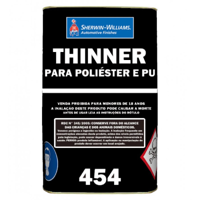 Thinner P/Poliéster E Pu 454 5l Lazzuril Sherwin Williams - Ref.08.40.00454-008