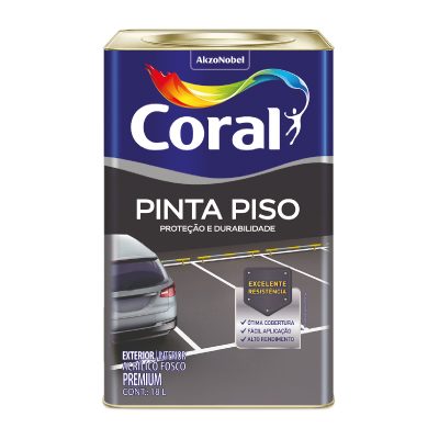 Tinta Fosco Pinta Piso 18l Cinza Medio Coral - Ref.5202459