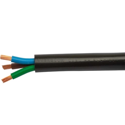 Cabo Pp Flexível 500V 3x2,50mm 100m Preto Cobrecom - Ref.1330504401