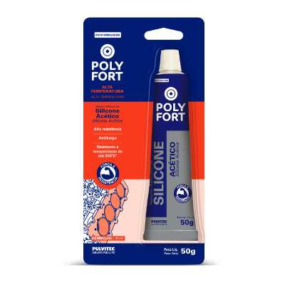 Adesivo Silicone Alta Temperatura Vermelho 50g Pulvitec - Ref.ZE001