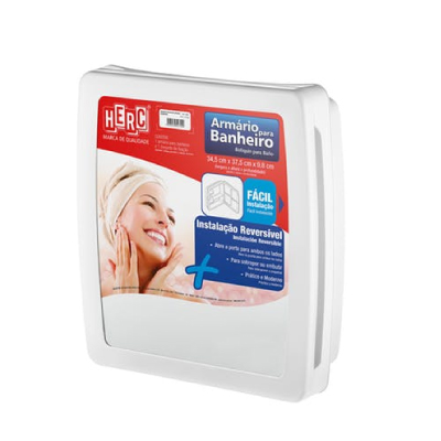 Armario Banheiro 34x37x10cm Branco Herc - Ref.2650
