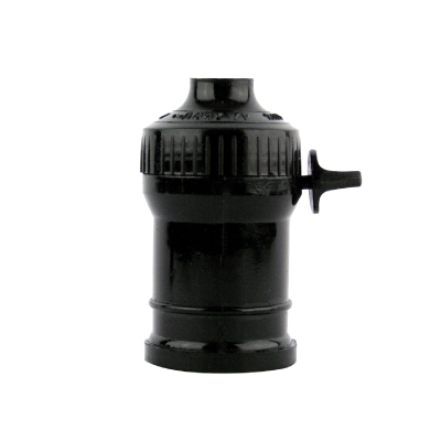 Bocal Nylon E27 C/Chave Preto Foxlux - Ref.43.05T